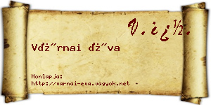 Várnai Éva névjegykártya