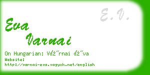 eva varnai business card